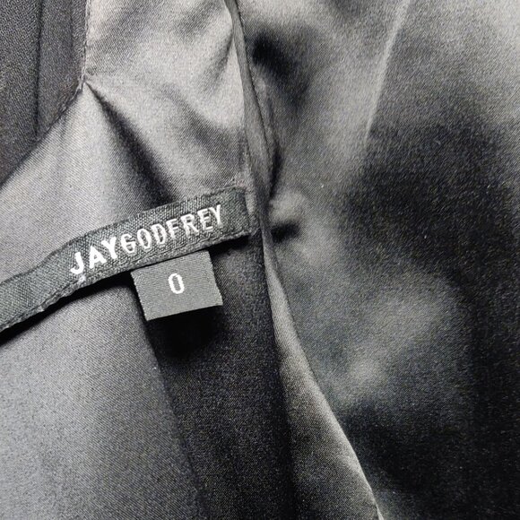 Jay Godfrey Black Hamilton One Shoulder Wide Leg Jumpsuit SIZE 0 - Picture 4 of 6